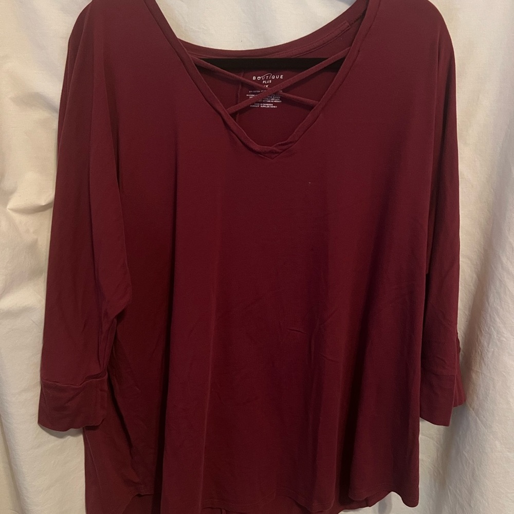 Burgundy light top